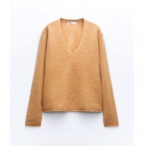 ZARA CASHMERE BLEND V-NECK SWEATER NWT